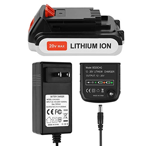 Product Cover ANTRobut Replacement for 20V Black Decker LBXR20 Battery Charger Set LCS1620 Lithium-Ion 20 Volt Max Battery and 2A Black and Decker Charger