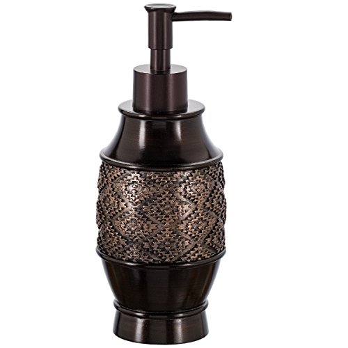 Product Cover Creative Scents Dublin Liquid Hand Soap Dispenser for Bathroom - Decorative Hand Lotion Pump for Countertop, Kitchen Sink or Vanity, Holds 8 oz, Modern Same Color Matching Pump (Brown)