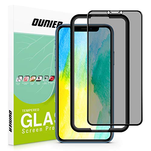 Product Cover OUNIER for iPhone 11 and iPhone XR 28° True Privacy Glass Screen Protector [Easy Installation] [Full Cover] [Case Friendly] Anti-Spy Tempered Glass Screen Protector for iPhone XR/iPhone 11 [6.1