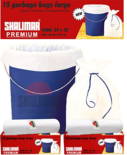 Product Cover Shalimar Premium Garbage Bags (Large) Size 60 cm x 81 cm 4 Rolls (60 Bags) (White Color)