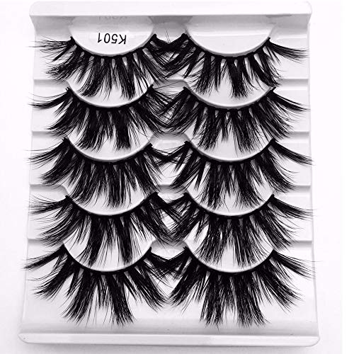 Product Cover HBZGTLAD NEW 5 Pairs 3D Hair False Eyelashes Criss-cross Wispy Cross Fluffy 22mm-25mm Lashes Extension Handmade Eye Makeup Tools