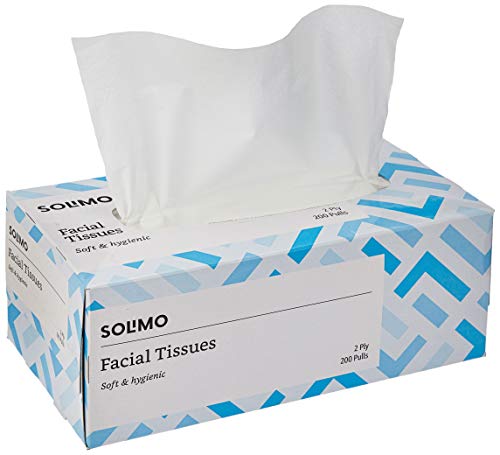 Product Cover Amazon Brand - Solimo 2 Ply Facial Tissues Carton Box - 200 Pulls