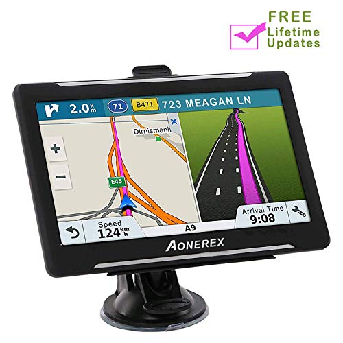 Product Cover GPS Navigation for Car, Aonerex 7 inch HD 8GB&256MB GPS Navigation System,Spoken Turn- to-Turn Traffic Alert Vehicle Car GPS Navigator,Lifetime Free Map Updates