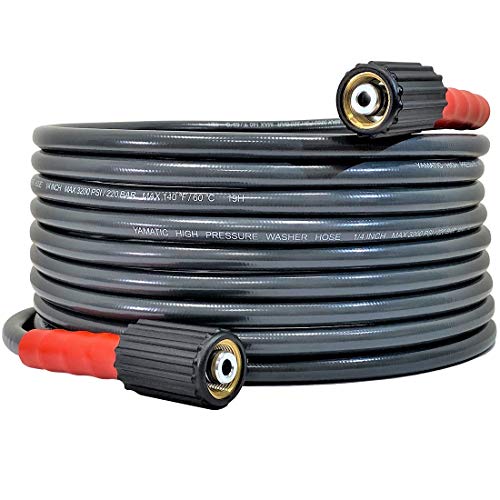 Product Cover YAMATIC Wear Resistance Improve 3200PSI X 25FT Pressure Washer Hose Fit Most Gas Power Washer Hose M22 x 1/4