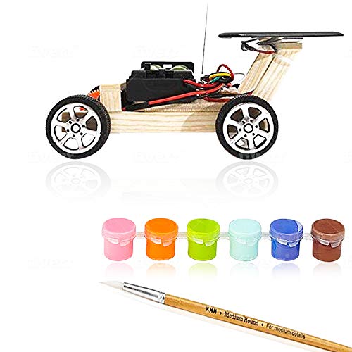 Product Cover Toy Car kit Rc Car Building Kit For Kids Solar Powered Robotic Toys DIY Remote Control Wooden Racing Car