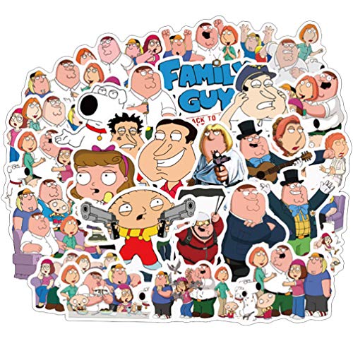 Product Cover 100pcs Pack Family Guy Laptop Stickers, Water Bottle Travel Case Computer Wall Skateboard Motorcycle Phone Bicycle Luggage Guitar Bike Stickers Decal