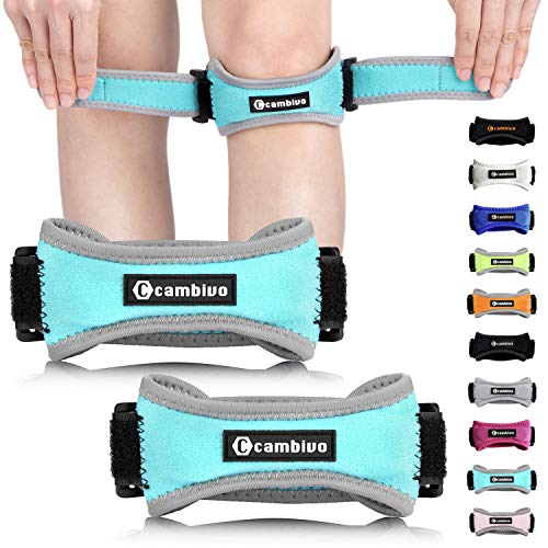 Product Cover CAMBIVO Patella Knee Strap, 2 Pack Pain Relief Knee Brace & Patellar Tendon Support Band for Running, Hiking, Volleyball, Jumpers Knee, Tendonitis, Arthritis and Injury Recovery (Lake Blue)