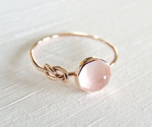 Product Cover Zhiwen Opal Jewelry Beautiful Fashion Women Pink Moonstone 18K Rose Gold Filled Ring Wedding Jewelry Size6-10 (US Code 8)