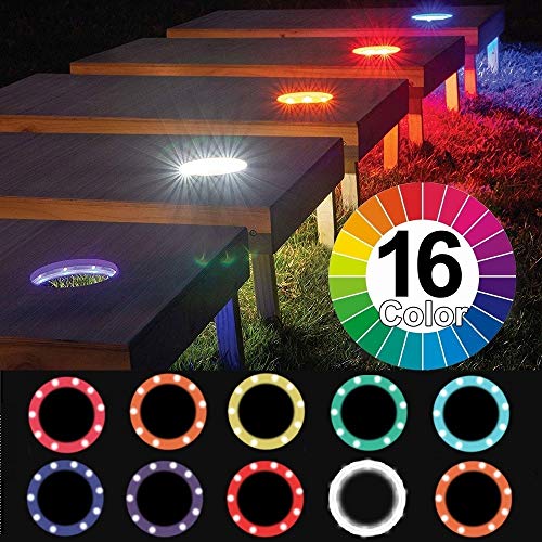 Product Cover Alritz Cornhole Lights, 16 Color Changing Corn Hole LED Night Lights Standard Cornhole Board Ring Lights with Remote Control for Family Backyard Bean Bags Toss Game, Set of 2