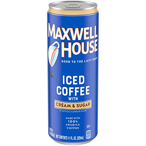 Product Cover Maxwell House Ready to Drink Iced Coffee with Cream & Sugar (11 oz Can, Pack of 12)