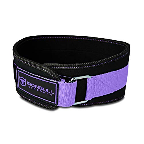 Product Cover Iron Bull Strength Women Weight Lifting Belt - High Performance Neoprene Back Support - Light Weight & Heavy Duty Core Support for Weightlifting and Fitness (Black/Purple, Large)