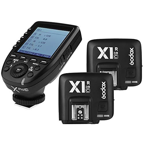 Product Cover Godox Xpro-C 2.4G X System TTL Wireless Flash Trigger Transmitter & 2 X1R-C Controller Receiver for Canon Flash