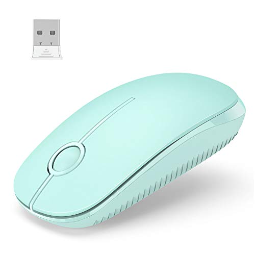 Product Cover Wireless Mouse, Vssoplor 2.4G Slim Portable Computer Mice with Nano Receiver for Notebook, PC, Laptop, Computer-Mint Green