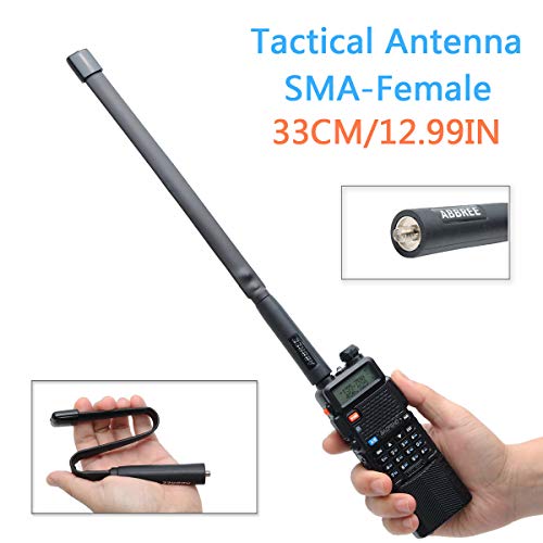 Product Cover ABBREE SMA-Female Dual Band VHF/UHF 144/430MHz High Gain Foldable CS Tactical Antenna for Baofeng UV-5R UV-82 Two Way Radio (13in)