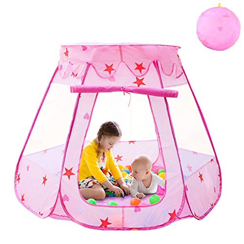 Product Cover Agole Kids Tent Pink Princess Teepee Ball Pit Toddler Tent Girl Easy Pop Up Fold into a Carrying Case for Indoor Outdoor Portable Childrens Play Tents
