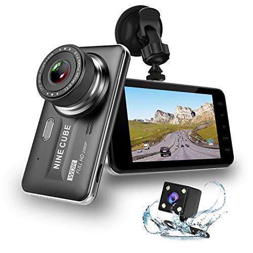 Product Cover Dual Dash Cam Front and Rear, NINE CUBE 1080p HD Dashboard Recorder,Car Dash Camera 4