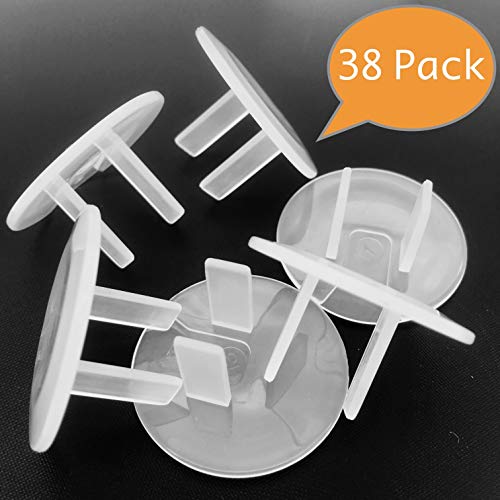 Product Cover Clear Outlet Covers Baby Proofing - Vmaisi 38 Pack Electrical Safety ChildProof Plug Protector - (Clear, 38 Pack)