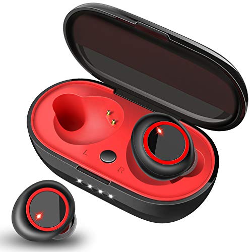 Product Cover Wireless Earbuds Bluetooth for Running, 28 Hours Playtime, Bluetooth 5.0 Headphones with Mic, Stereo Bass IPX7 Waterproof, Secure Fit with Charging Case for iPhone/Android