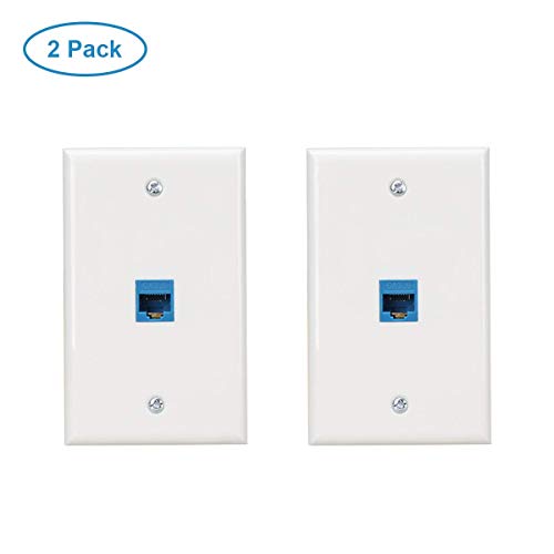 Product Cover Cat6 RJ45 Wall Plate - IQIAN 1 Port Ethernet Wall Plate Female to Female-(2-Pack)