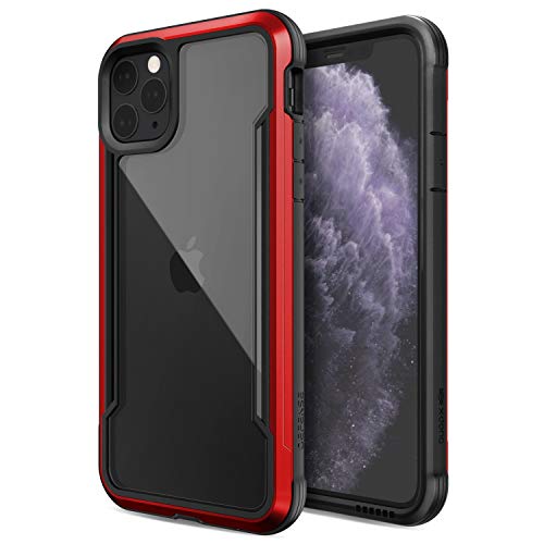 Product Cover Defense Shield, iPhone 11 Pro Max Case - Military Grade Drop Tested, Anodized Aluminum, TPU, and Polycarbonate Protective Case for Apple iPhone 11 Pro Max, (Red)