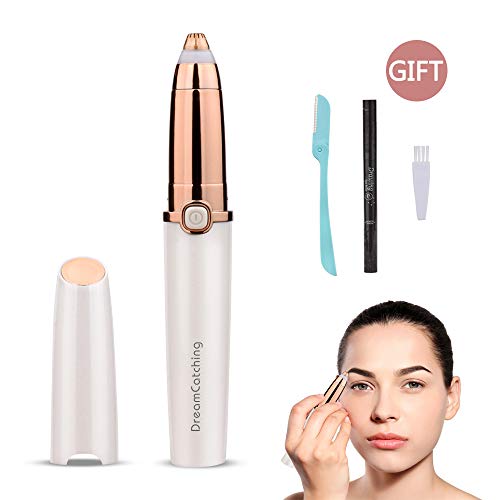 Product Cover Eyebrow Hair Remover, DreamCatching Electric Eyebrow Trimmer Epilator for Women, Portable Painless Eyebrow Razor with Light (Battery Not Included)