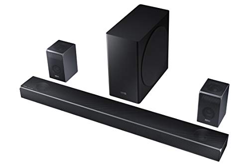 Product Cover Samsung Harman Kardon 7.1.4 Dolby Atmos Soundbar HW-Q90R with Wireless Subwoofer and Rear Speaker Kit, Adaptive Sound, Game Mode, 4K Pass-Through with HDR, Bluetooth & Alexa Compatible