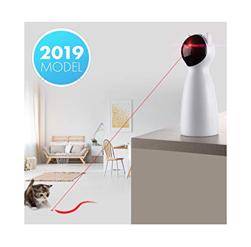 Product Cover Yvelife Cat Laser Toy Automatic,Interactive Toy for Kitten/Dogs - USB Charging,Placing Hign,5 Random Pattern,Automatic On/Off and Silent (P01), White, Medium