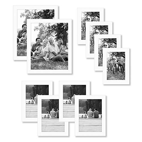 Product Cover Americanflat 10-Piece Multi Pack White Frames; Includes (2) 8x10 Frames, (4) 5x7 Frames, (4) 4x6 Frames