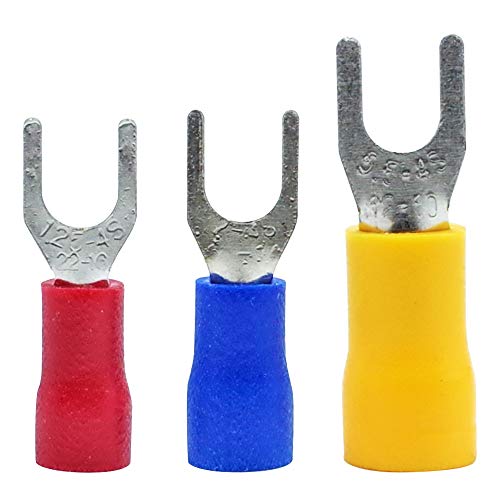 Product Cover 300 Pcs 22-16 16-14 12-10 AWG Insulated Fork Spade U-Type Wire Connector Electrical Crimp Terminal
