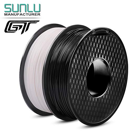Product Cover PLA Filament 1.75 mm 3D Printer Filament, 2 kg(4.4 LBS) Spool 3D Printing Filament, Dimensional Accuracy +/- 0.02 mm for 3D Printer and 3D Pen, Black+White