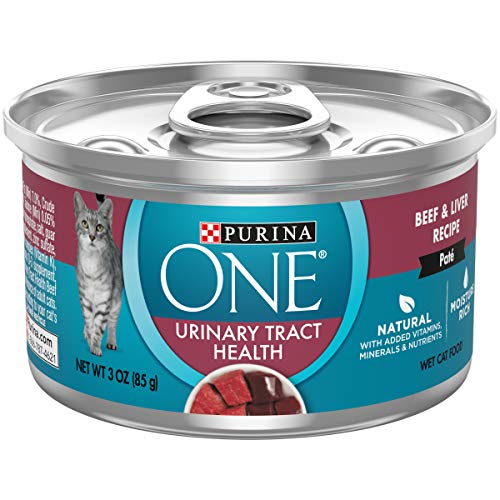 Product Cover Purina ONE Urinary Tract Health, Natural Pate Wet Cat Food, Urinary Tract Health Beef & Liver Recipe - (24) 3 oz. Pull-Top Cans