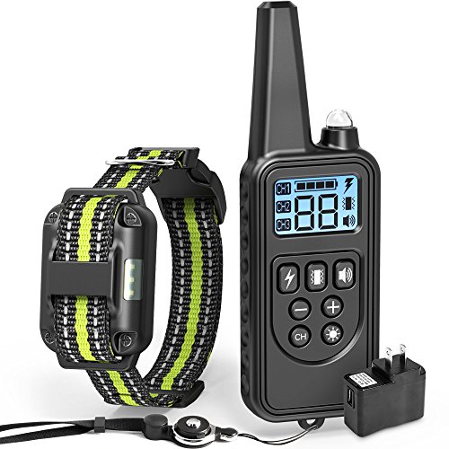 Product Cover Veckle Dog Training Collar, Waterproof Rechargeable Shock Collar for Dogs 2600ft Dog Shock Collar with Remote, LED Light, Beep, Vibration, Charger, Dog Electronic Collar for Large and Medium Dogs