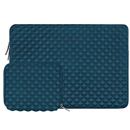 Product Cover MOSISO Laptop Sleeve Compatible with 2019 2018 MacBook Air 13 inch Retina Display A1932, 13 inch MacBook Pro A2159 A1989 A1706 A1708, Diamond Foam Neoprene Bag Cover with Small Case, Deep Teal