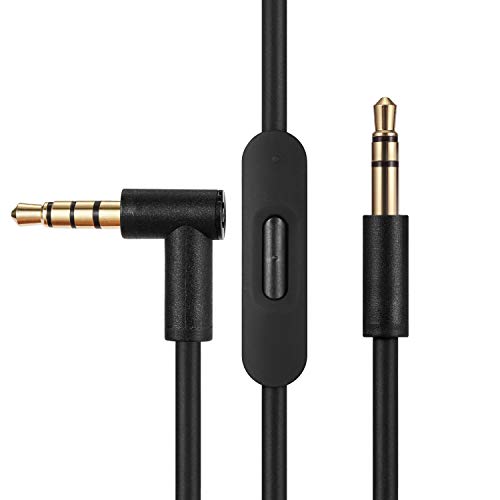 Product Cover Replacement Audio Cable Cord Wire,Compatible with Beats Headphones Studio Solo Pro Detox Wireless Mixr Executive Pill with in Line Mic and Control (Black)
