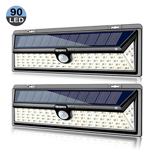 Product Cover AUSPICE Solar Lights Outdoor, 90 LED 3 Optional Modes Wireless Motion Sensor Light with 270° Wide Angle, IP65 Waterproof, Easy-to-Install Security Lights for Front Door, Yard, Garage, Deck (2 Pack)