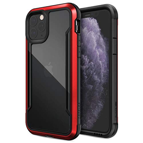 Product Cover X-Doria Defense Shield, iPhone 11 Pro Case - Military Grade Drop Tested, Anodized Aluminum, TPU, and Polycarbonate Protective Case for Apple 11 Pro, (Red)
