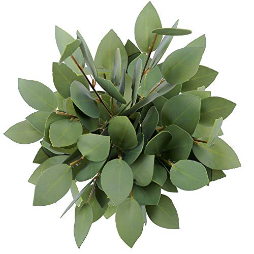 Product Cover Greentime 8 Pack Artificial Eucalyptus Heart-Shaped Leaf Floral Stem Faux 13 Inches Greenery Eucalyptus Leaves for Bridal Wedding Bouquet Home Greenery Holiday Greens Decor