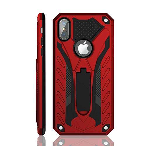 Product Cover        iPhone Xs Max Case |  Military Grade | 12ft. Drop Tested Protective Case | Kickstand | Wireless Charging | Compatible with Apple iPhone Xs Max  - Red