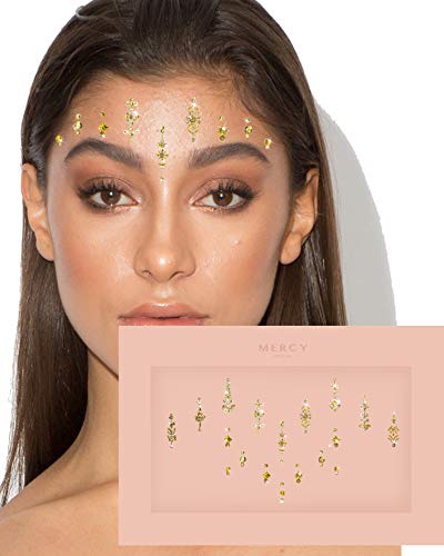 Product Cover Priyanka Gold Bindis ✮ MERCY LONDON Crystal Indian Bindi Face Jewels Gold Silver Multi Packet Bridal