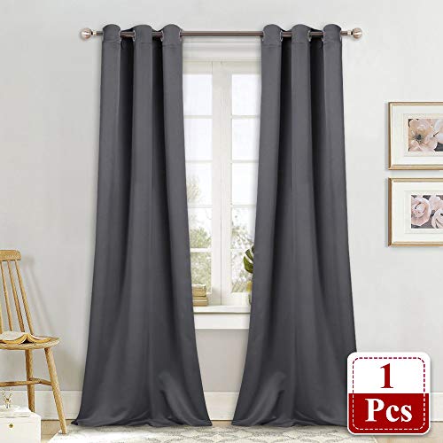 Product Cover NICETOWN Thermal Insulated Blackout Curtain - Grommet Top Window Treatment Drape for Hall (1 Panel, W42 x L90 inches, Grey)