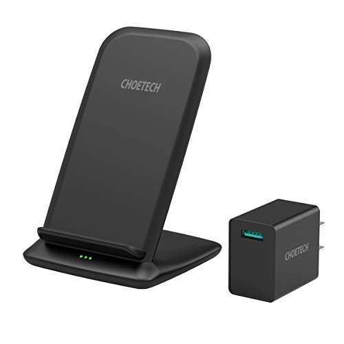 Product Cover CHOETECH 15W Wireless Charger, Fast Wireless Charging Stand with QC 3.0 Adapter Compatible iPhone 11/11 Pro/11 Pro Max/XS Max/XR/XS/X/8/8 Plus, LG V30/V35/V40/G8, Galaxy Note 10/S10/S10E, Pixel 3/4XL