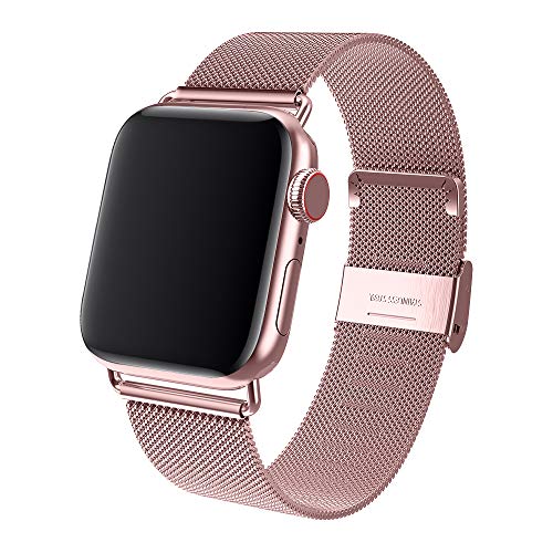 Product Cover ENANYN Watch Band Compatible with Apple Watch Band 38mm 40mm 42mm 44mm Stainless Steel Replacement Band for Watch Series 1/2/3/4 (Rose Gold, 38mm/40mm)