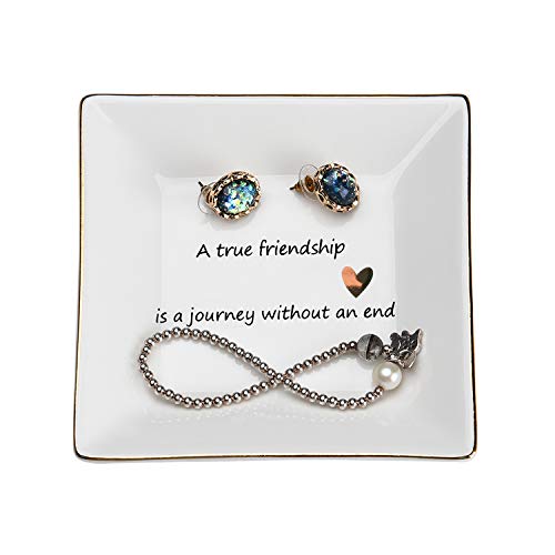 Product Cover JPCRAFT Jewelry Trinket Tray Ring Dish Holder for Women and Girls A True Friendship is a Journey Without an End