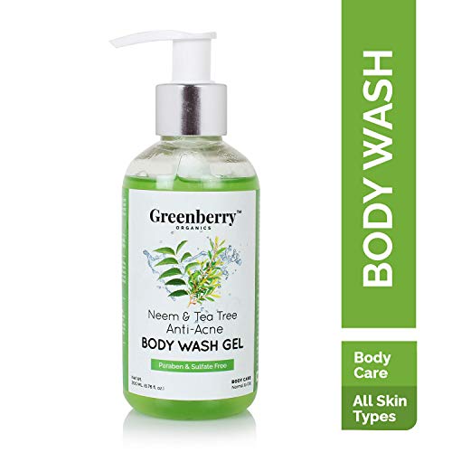 Product Cover Greenberry Organics Neem & Tea Tree Anti-Acne Body Wash Gel for Men & Women, Paraben & Sulfate Free, 200 ML