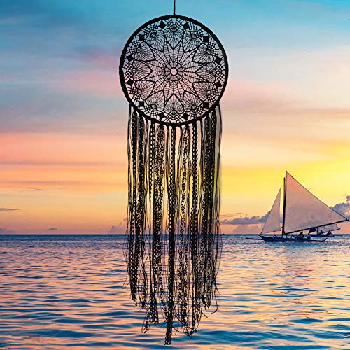 Product Cover CHICIEVE Black Boho Dream Catchers Crochet Lace Teen Dreamcatcher for Boys Girls Christmas Bedroom Home Wall Decorations 10.2