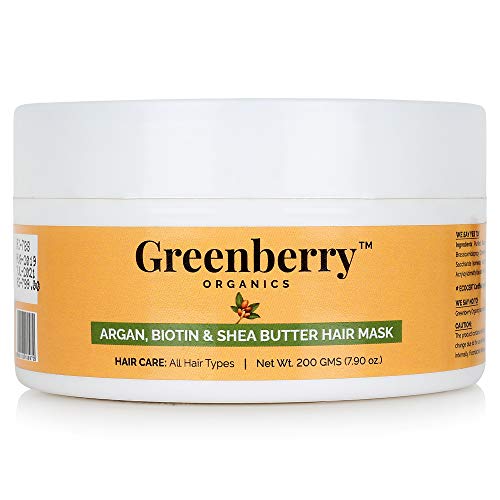 Product Cover Greenberry Organics 100% Natural Hair Mask with Aloe Vera, Argan, Shea Butter & Biotin (200g)