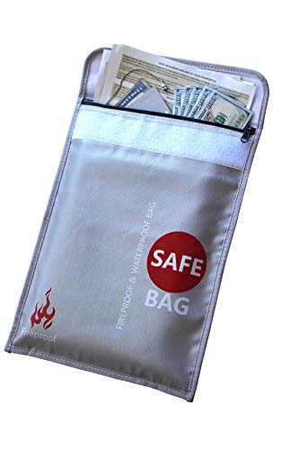 Product Cover Fireproof Document Bag | Water Resistant Safe Money Storage | Large 15