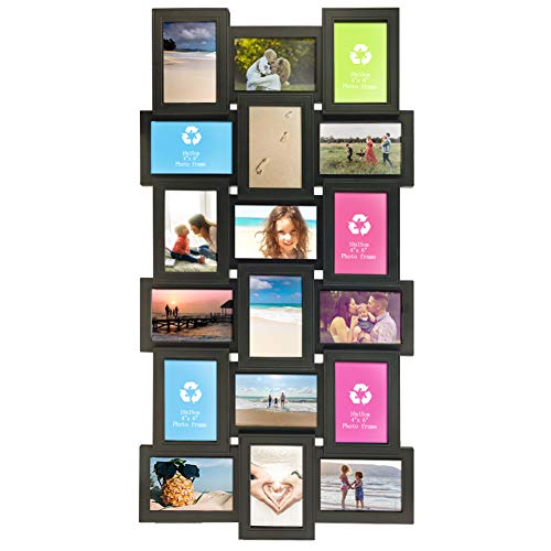 Product Cover Artsay 4x6 Multi Picture Frames Collage 18 Openings Multiple Photo Frame for Wall Hanging, Black