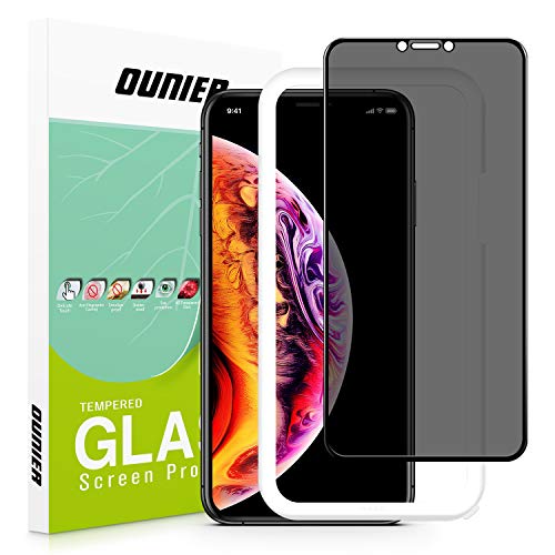 Product Cover OUNIER for iPhone 11 Pro Max iPhone Xs MAX 28°True Privacy Screen Protector, [Easy Installation Tray] [Full Coverage][Case Friendly] Anti Spy Tempered Glass Screen Film Compatible with iPhone Xs Max [6.5