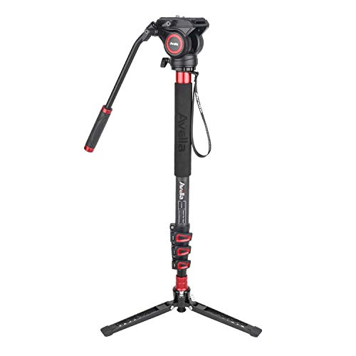 Product Cover Avella CD324 Carbon Fiber Video Monopod Kit, with Fluid Head and Removable feet, 71 Inch Max Load 13.2 LB for DSLR and Video Camera